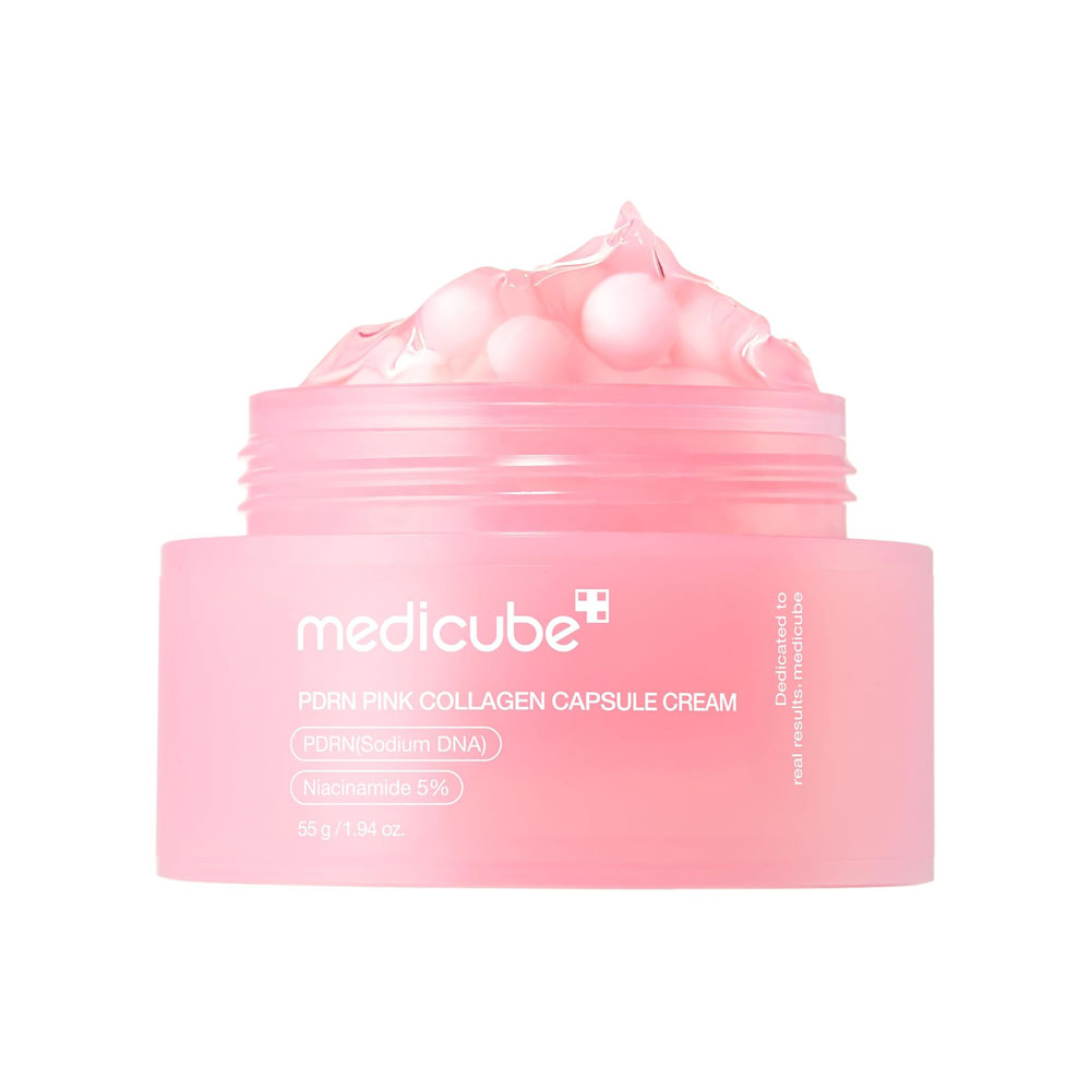 کرم کپسولی PDRN پینک کلاژن مدی کیوب | MEDICUBE PDRN Pink Collagen Capsule Cream - جوانساز و ترمیم‌کننده - حجم 60 کپسول | خرید از بندرعباس و آس کده
