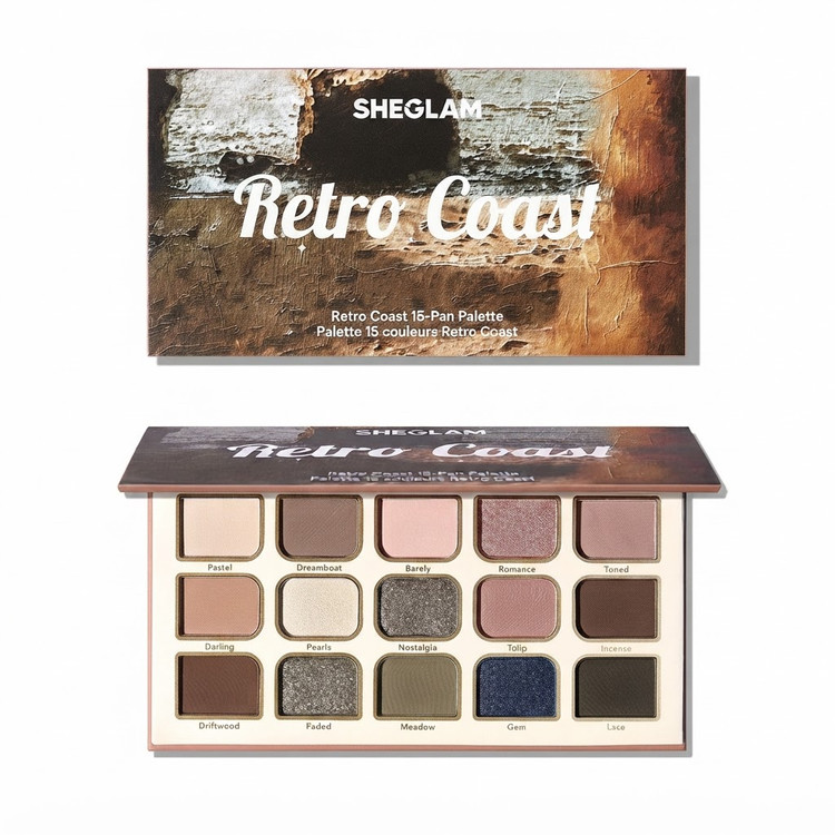 پالت سایه چشم ۱۵ رنگ شیگلم مدل رترو کوست (Retro Coast) اصل
